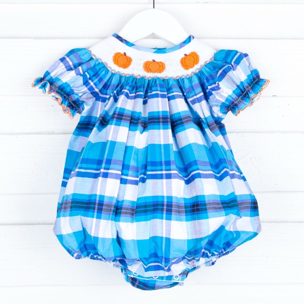Smocked Pumpkin Bubble by Classic Whimsy